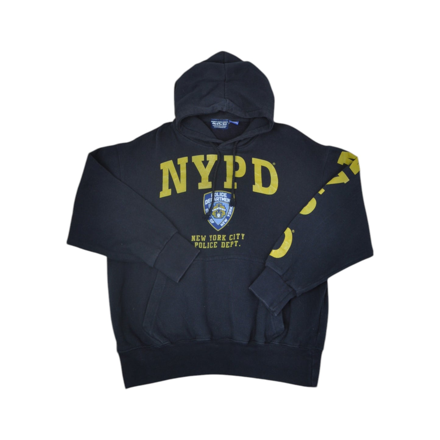 Vintage NYPD Sweatshirt Hoodie Navy Small