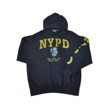 Vintage NYPD Sweatshirt Hoodie Navy Small