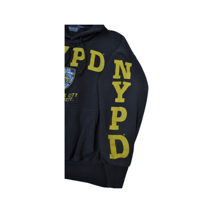 Vintage NYPD Sweatshirt Hoodie Navy Small