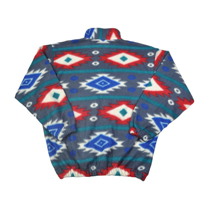 Vintage Fleece 1/4 Zip Aztec Pattern Multi Large