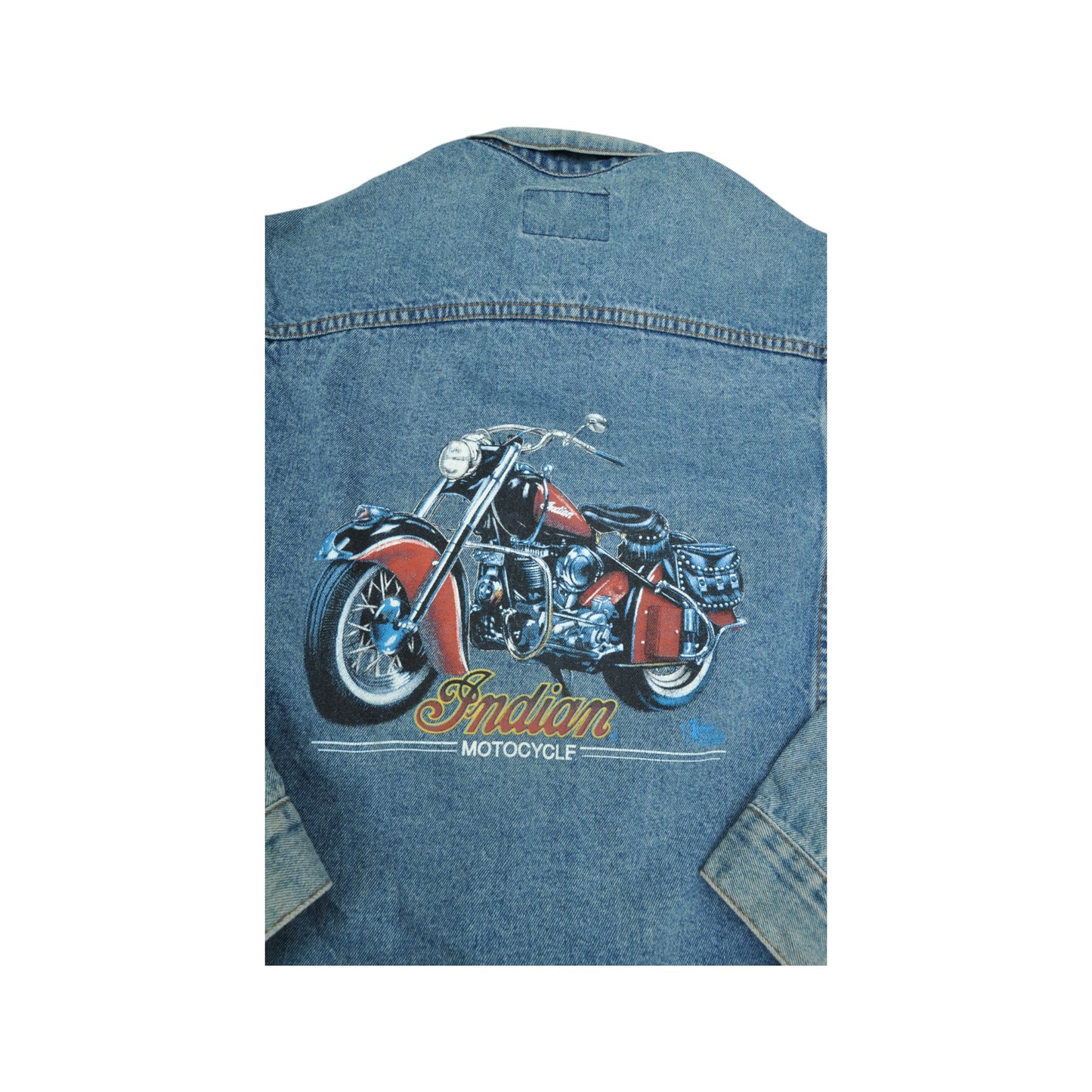 Vintage USA Denim Jacket Motorbike Blue Denim Large