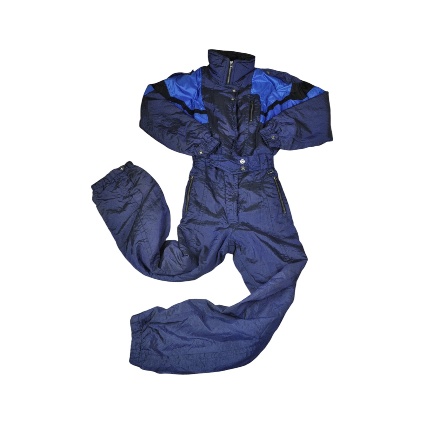 Vintage Ski Suit Block Colour Blue Ladies Small