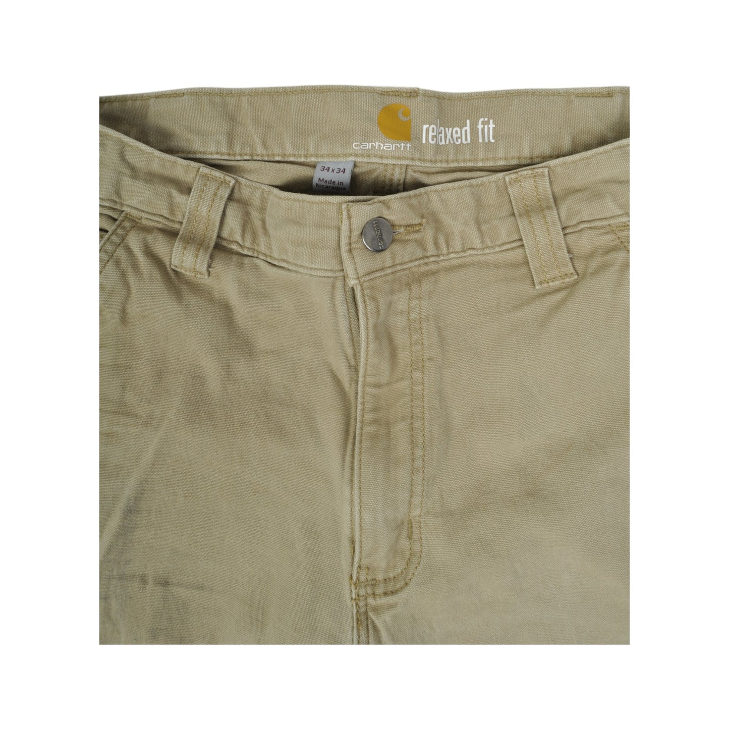 Vintage Carhartt Relaxed Fit Carpenter Jeans Beige W34 L34