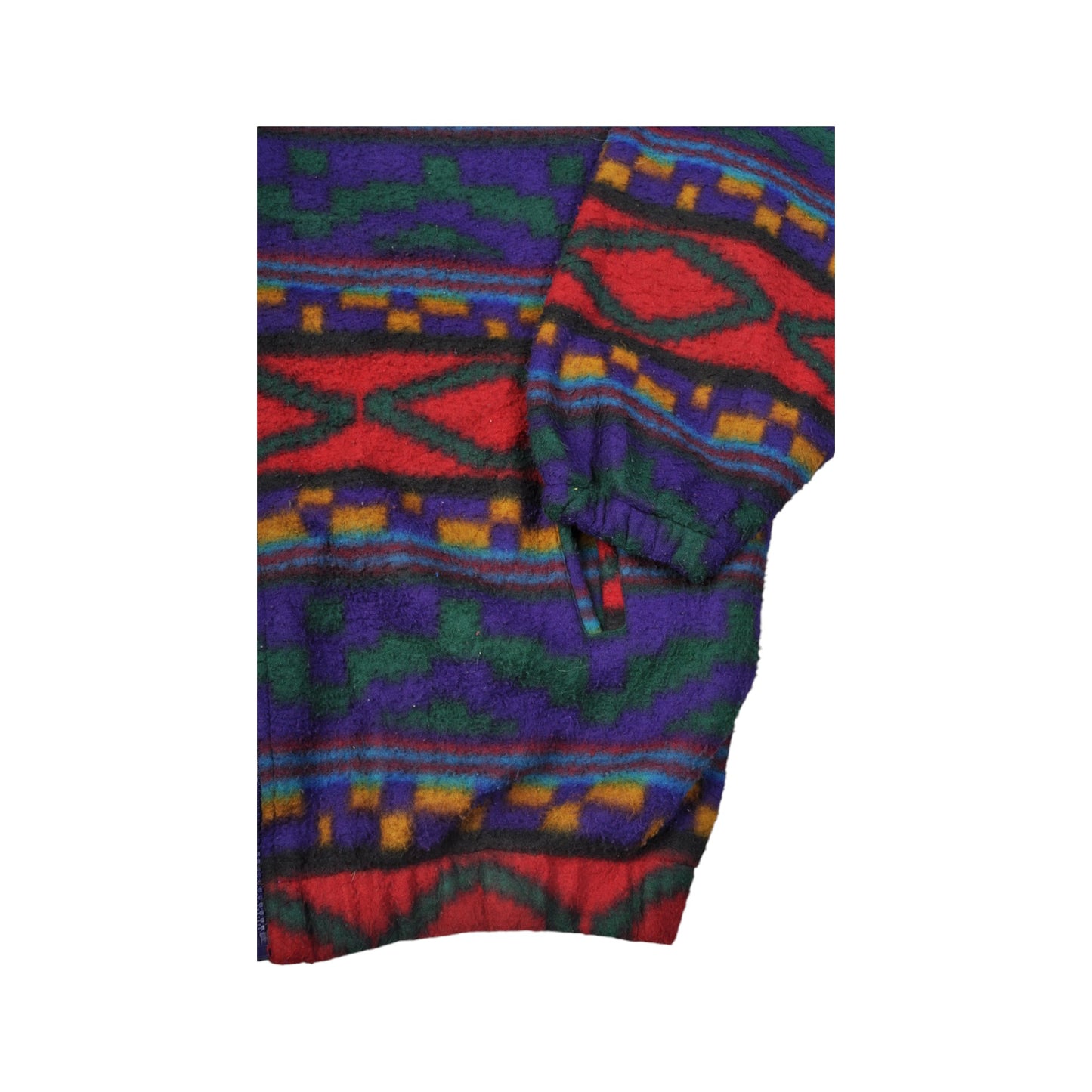 Vintage Fleece Jacket Retro Pattern Multi Large