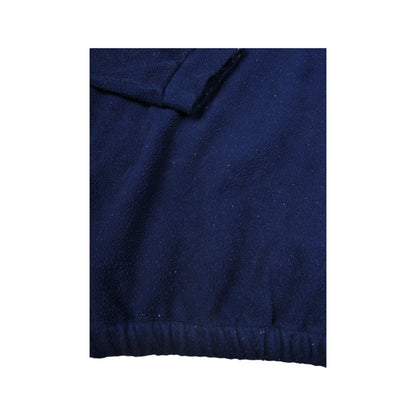 Vintage Blue Ocean Fleece 1/4 Zip retro Pattern Blue Large