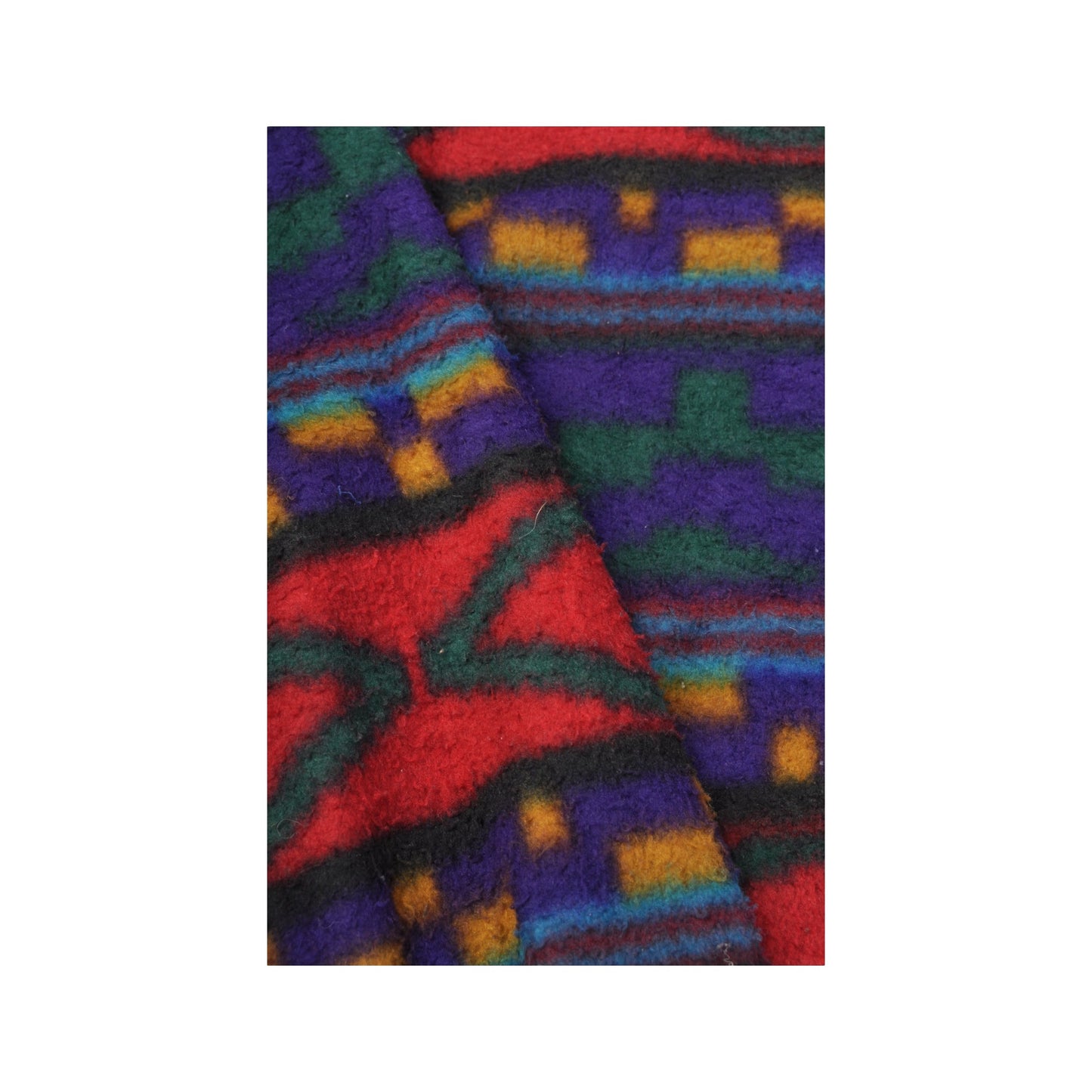 Vintage Fleece Jacket Retro Pattern Multi Large