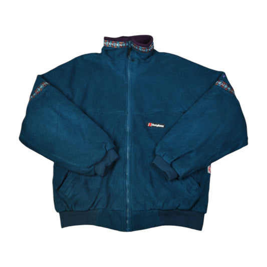 Vintage Berghaus Jacke Fleece Block Farbe Blau Medium