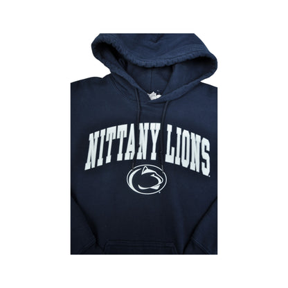 Vintage Penn State Nittany Lions Football Sweatshirt Hoodie Navy Small