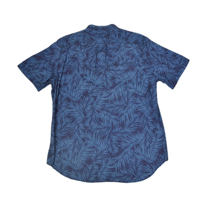 Vintage Shirt Retro Pattern Short Sleeve Blue Medium