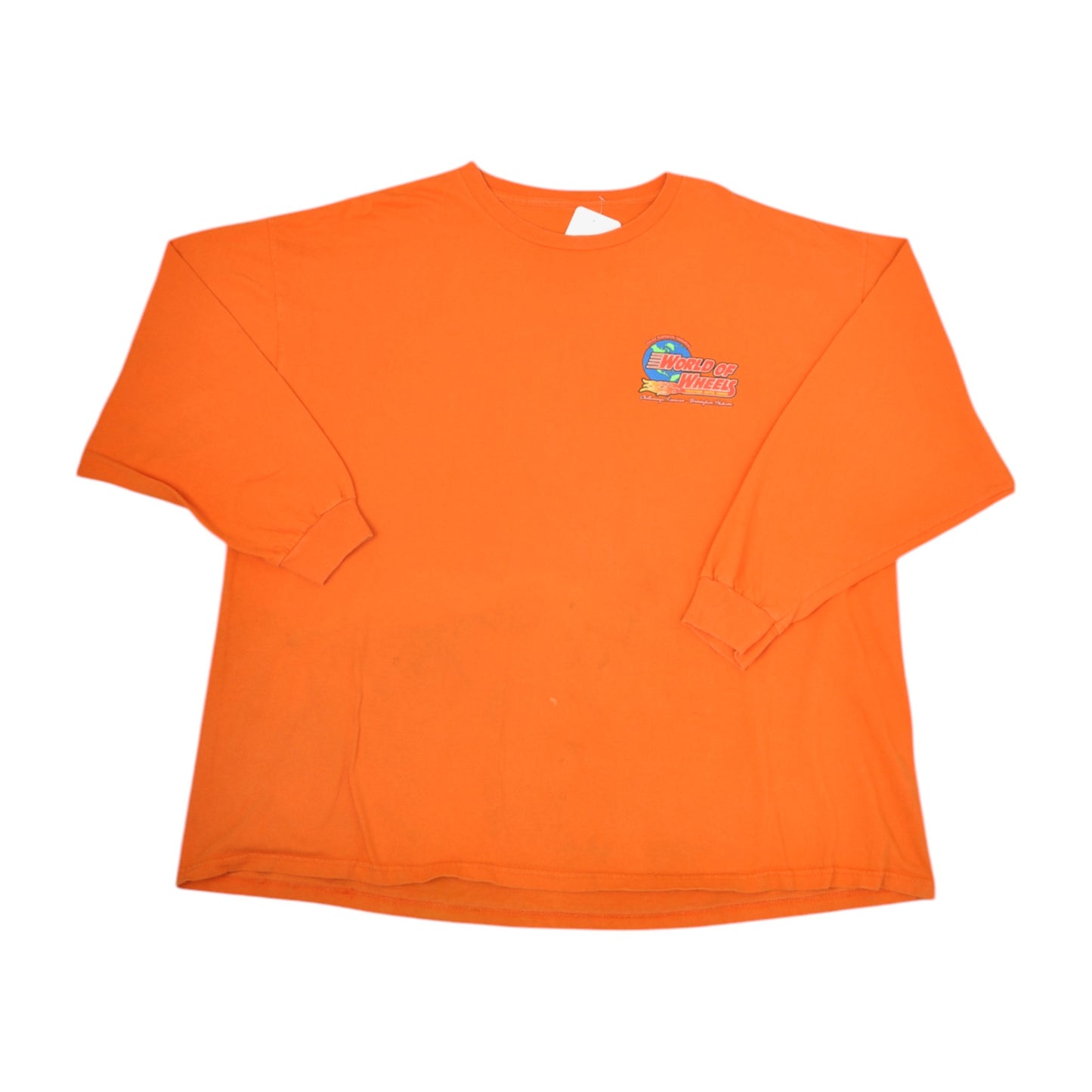 Vintage Nascar World of Wheels T-Shirt Long Sleeve Orange XXXL