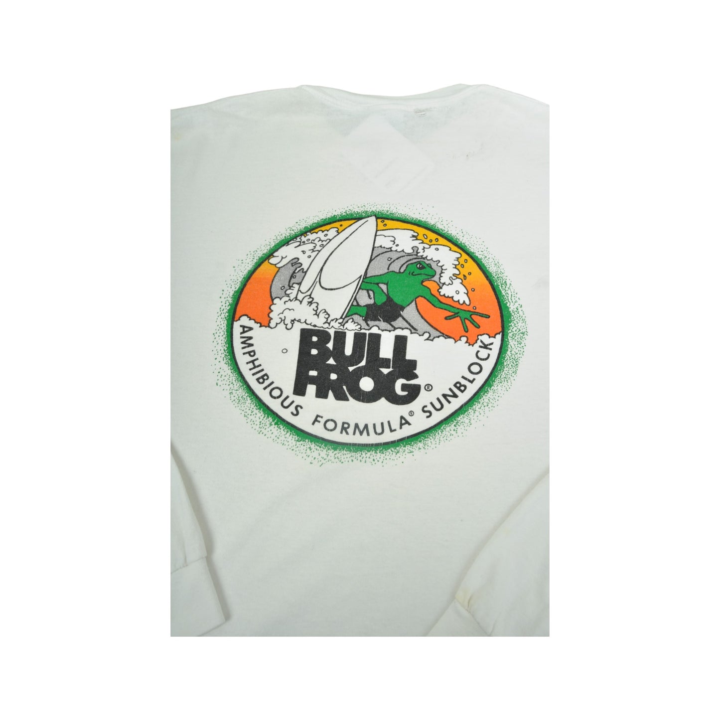 Vintage Bull Frog T-Shirt Long Sleeve White XL