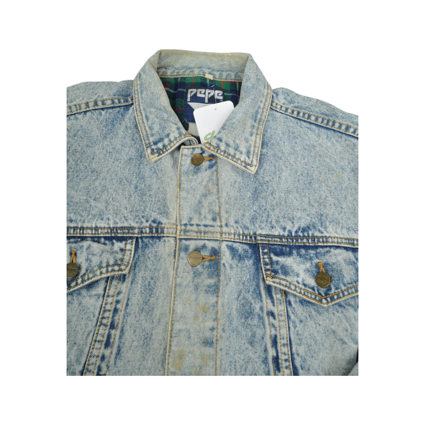 Vintage 80's Pepe Jeans Denim Jacket Blue Denim Large