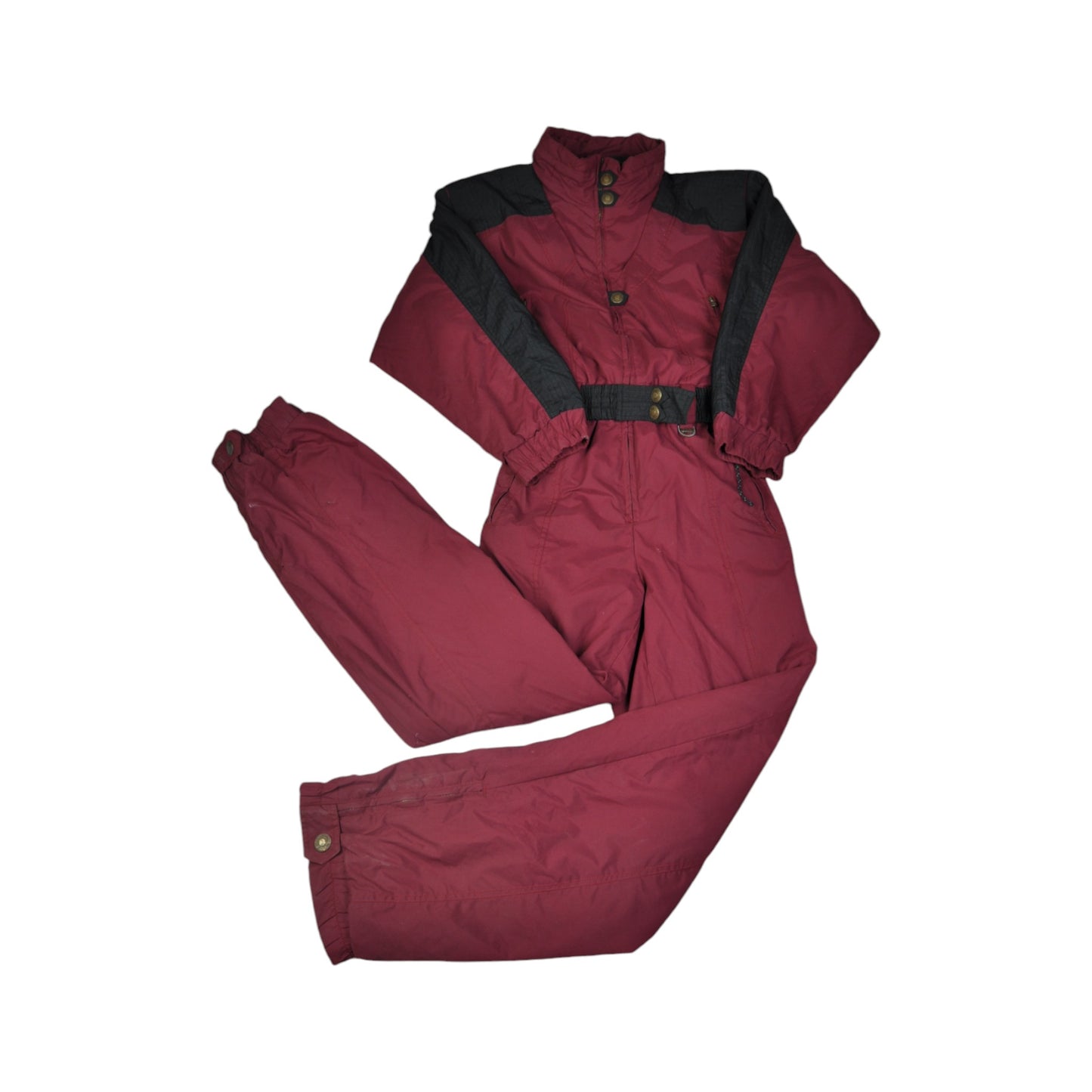 Vintage Ski Suit Block Colour Red Ladies Large