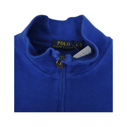 Vintage Polo Ralph Lauren 1/4 Zip Knitwear Sweatshirt Blue Large