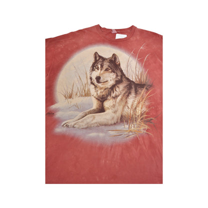 Vintage The Mountain Wolf T-Shirt Tie-Dye Red XXL