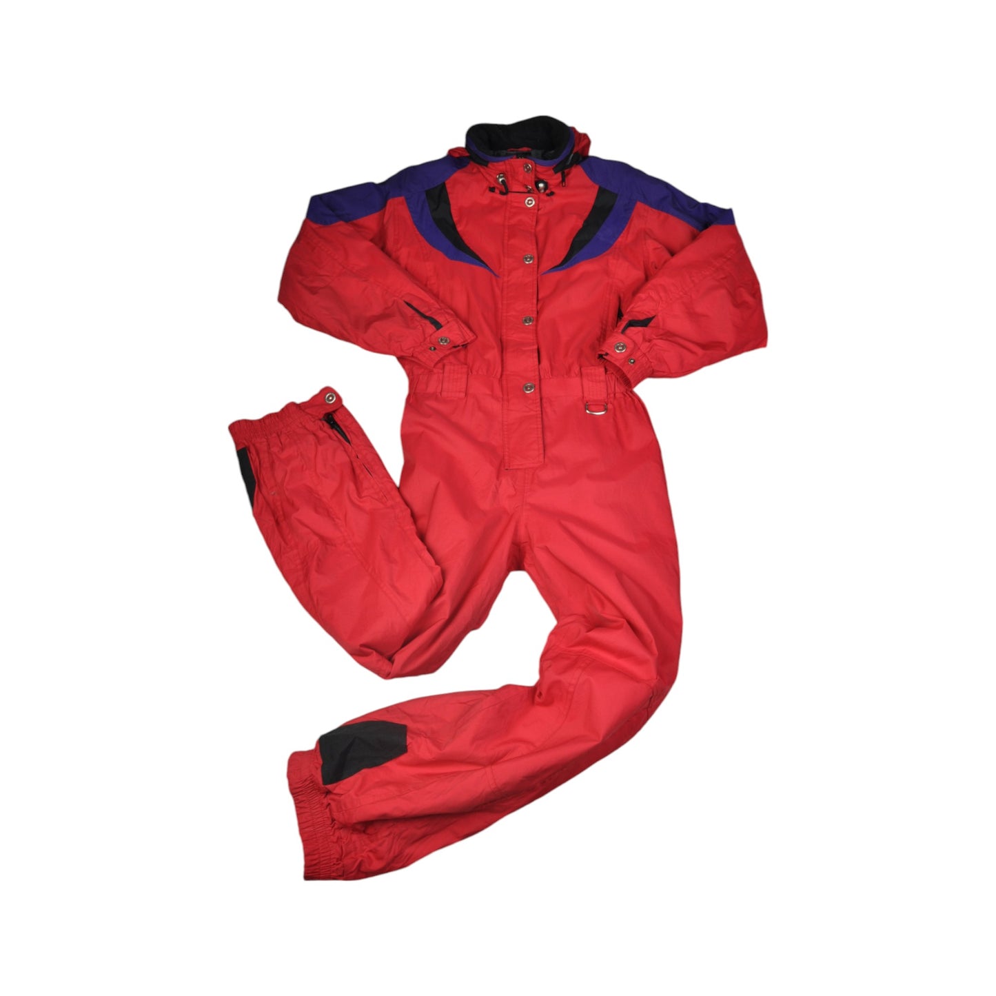 Vintage Ski Suit Block Colour Red Ladies Medium