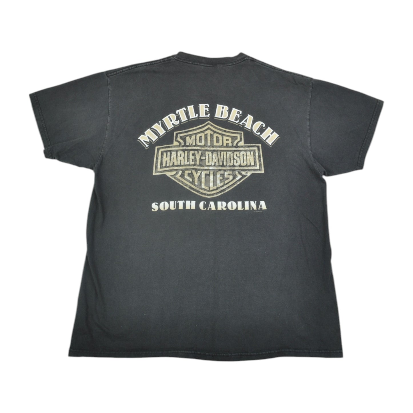 Vintage Harley-Davidson Myrtle Beach South Carolina T-Shirt Faded Black Medium