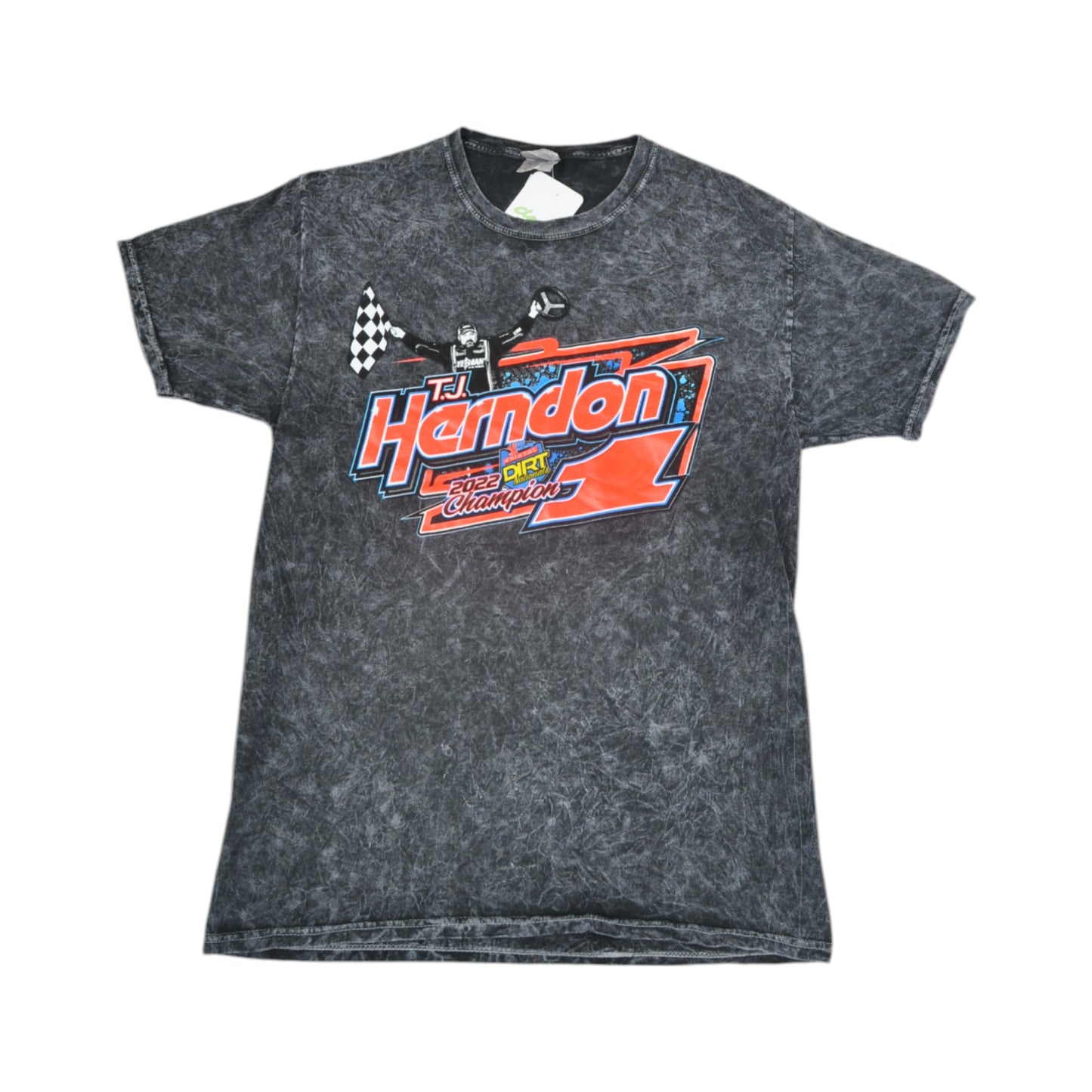 Nascar Racing T-Shirt Acid Wash Grey Medium