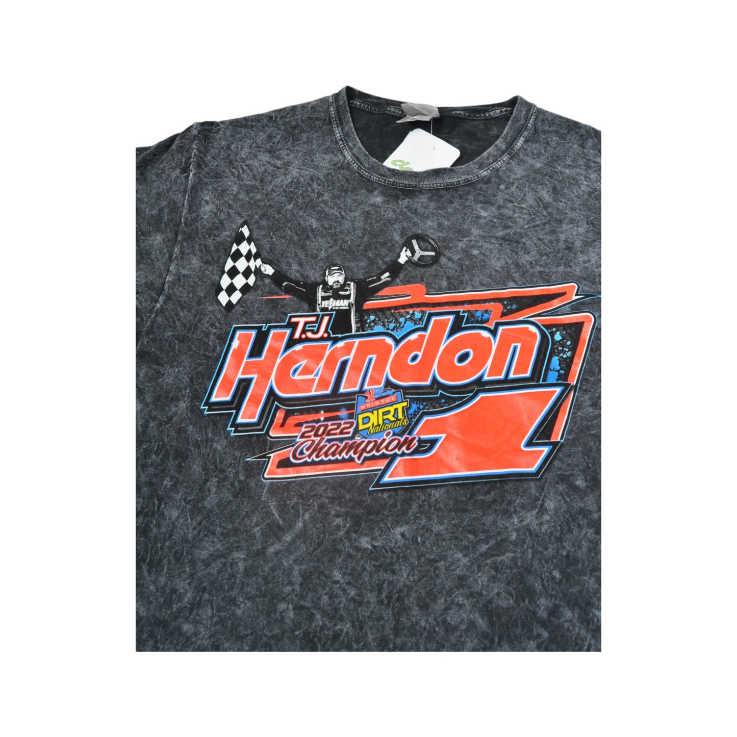 Nascar Racing T-Shirt Acid Wash Grey Medium