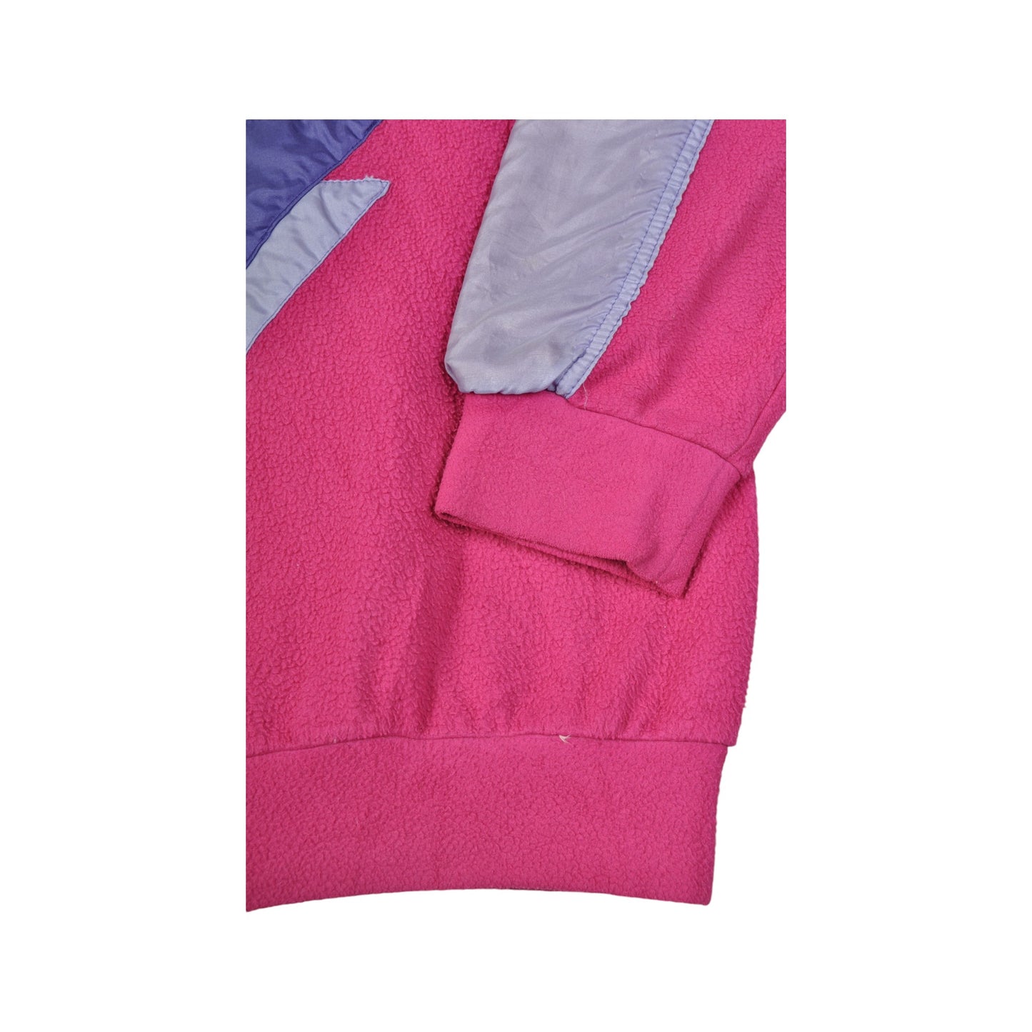 Vintage Fleece Jacket Block Colour Pink Medium