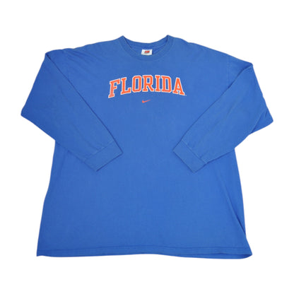 Vintage Nike Team Florida T-Shirt Long Sleeve Blue XXL