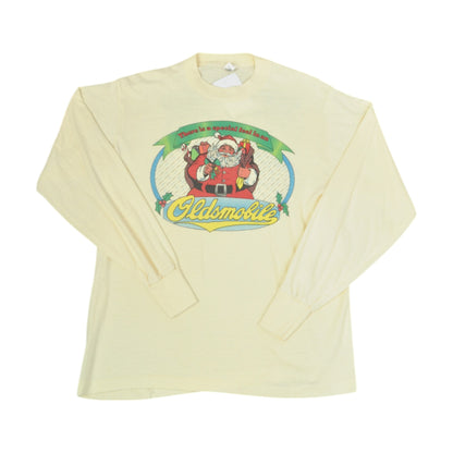 Vintage Christmas T-Shirt Long Sleeve Beige Ladies Large