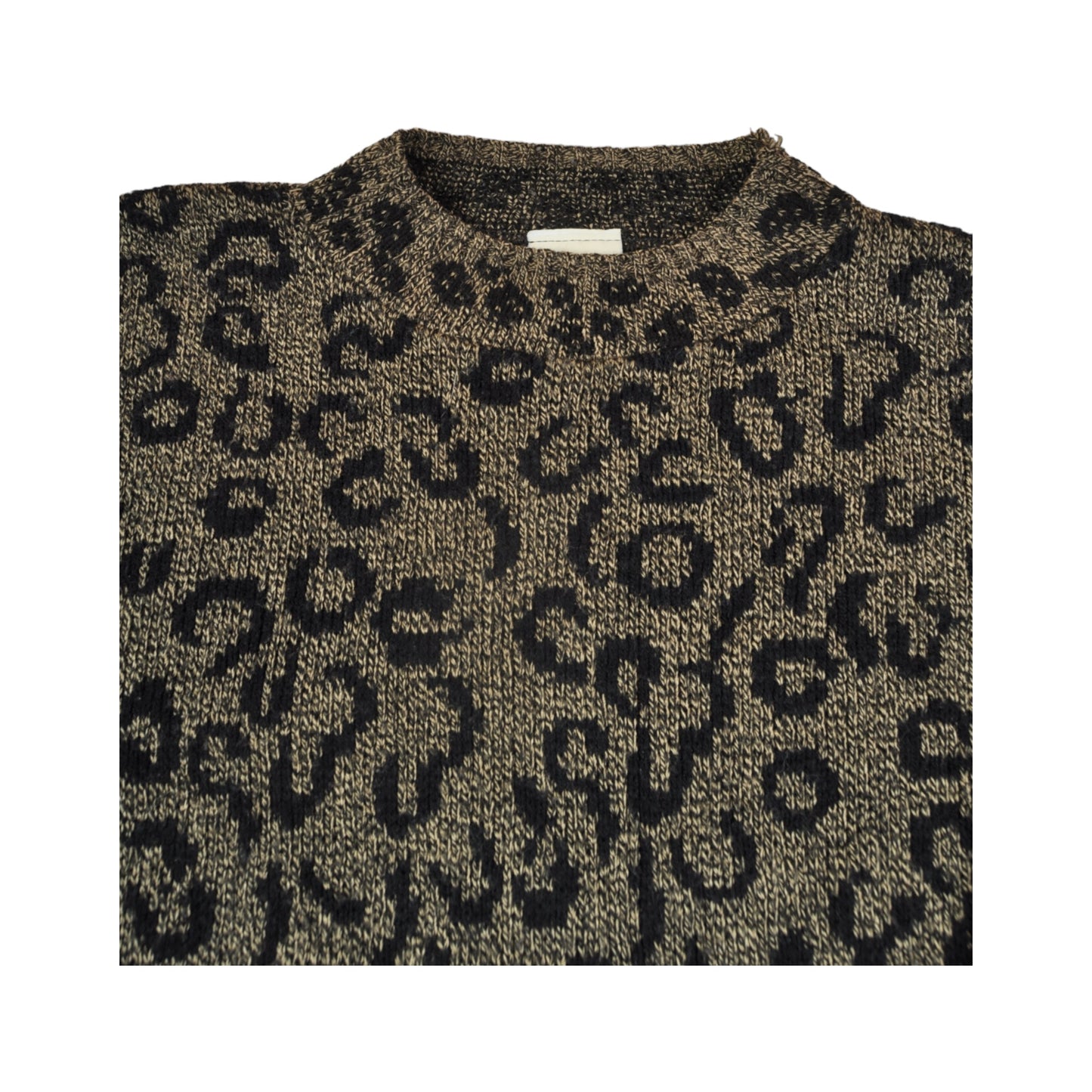 Vintage Strickpullover Retro Leopard Print Damen Klein