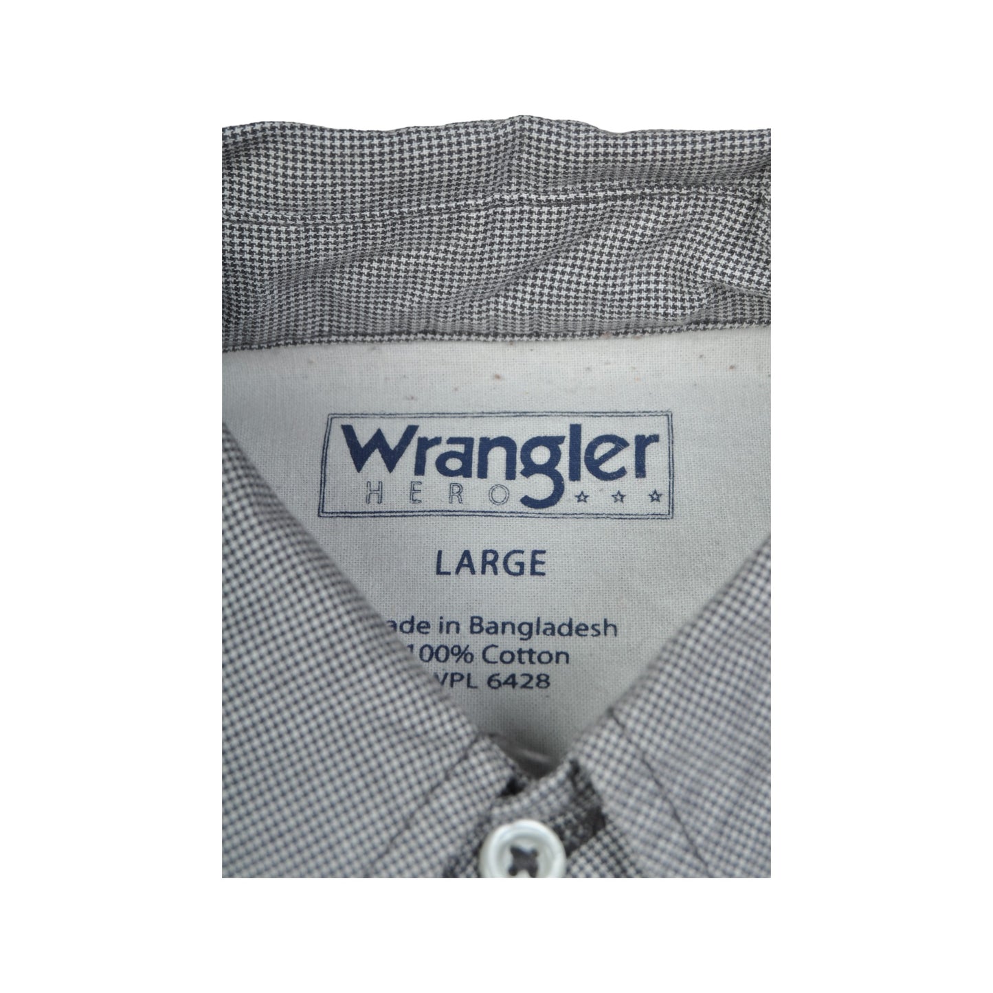 Vintage Shirt Wrangler Short Sleeve Grey Large