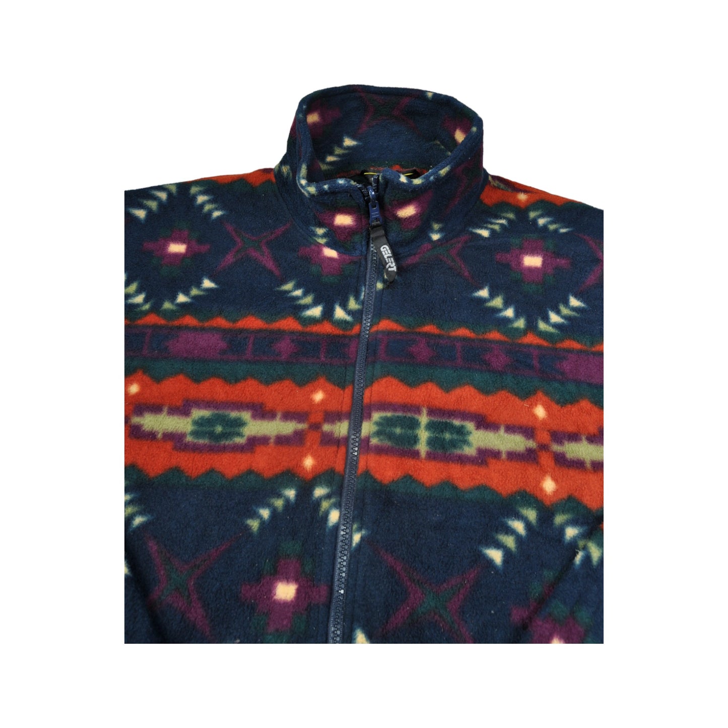 Vintage Fleece Jacket Retro Aztec Pattern Medium