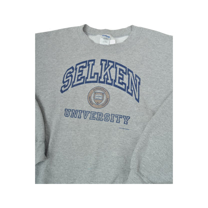 Vintage Selken University Sweatshirt Grey Large