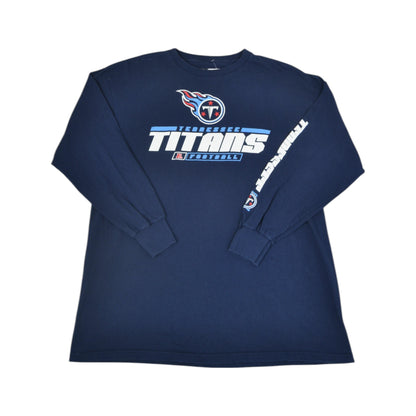 Vintage NFL Tennessee Titans T-Shirt Long Sleeve Navy XL