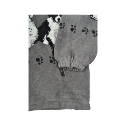 Vintage Jacket Dog Pattern Grey Large