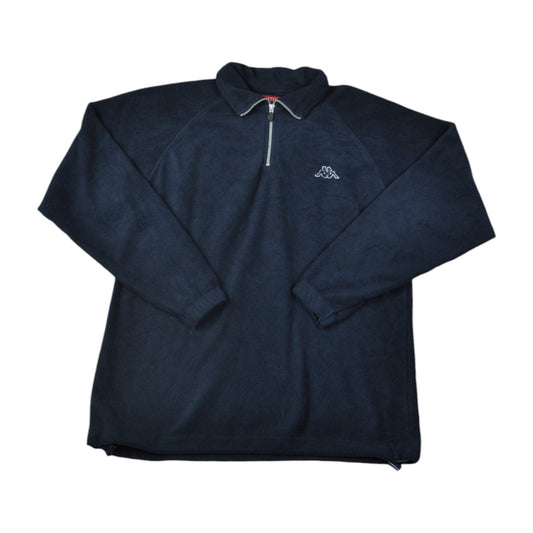 Vintage Kappa Fleece 1/4 Zip Block Colour Navy Medium