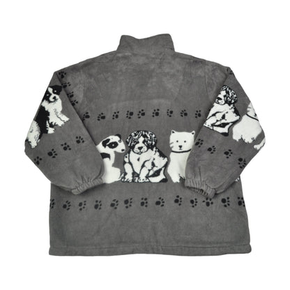 Vintage Jacket Dog Pattern Grey Large