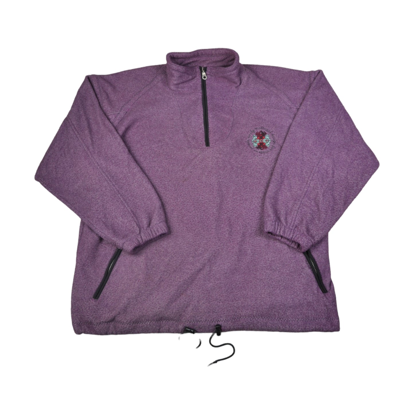 Vintage Fleece 1/4 Zip Block Colour Purple XL