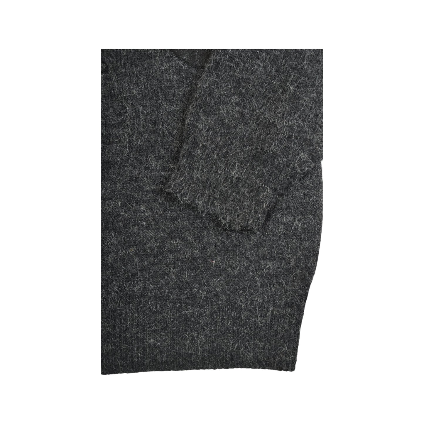 Vintage Knitwear Sweater Retro Pattern Grey Ladies Large