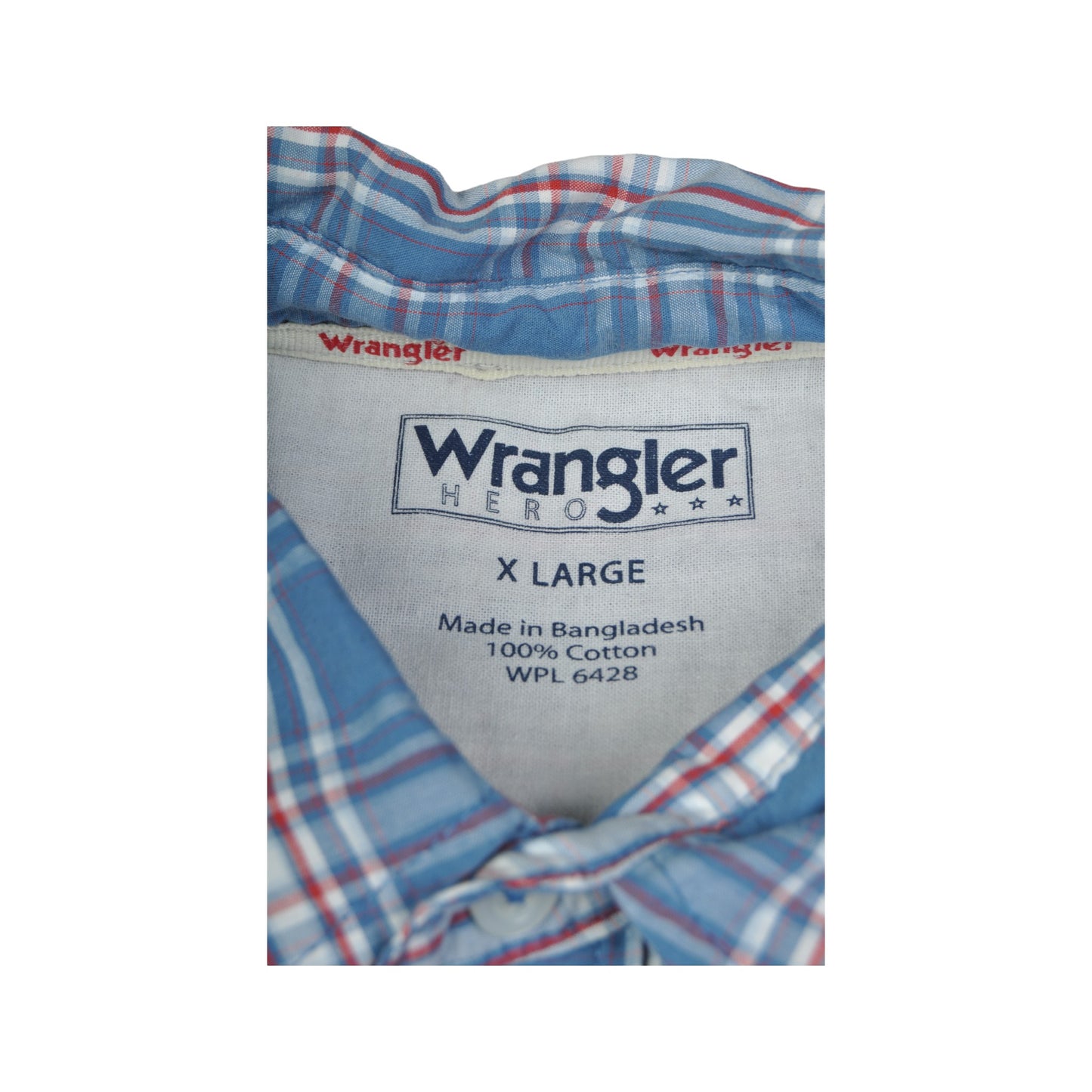 Vintage Shirt Wrangler Short Sleeve Blue XL