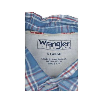 Vintage Shirt Wrangler Short Sleeve Blue XL