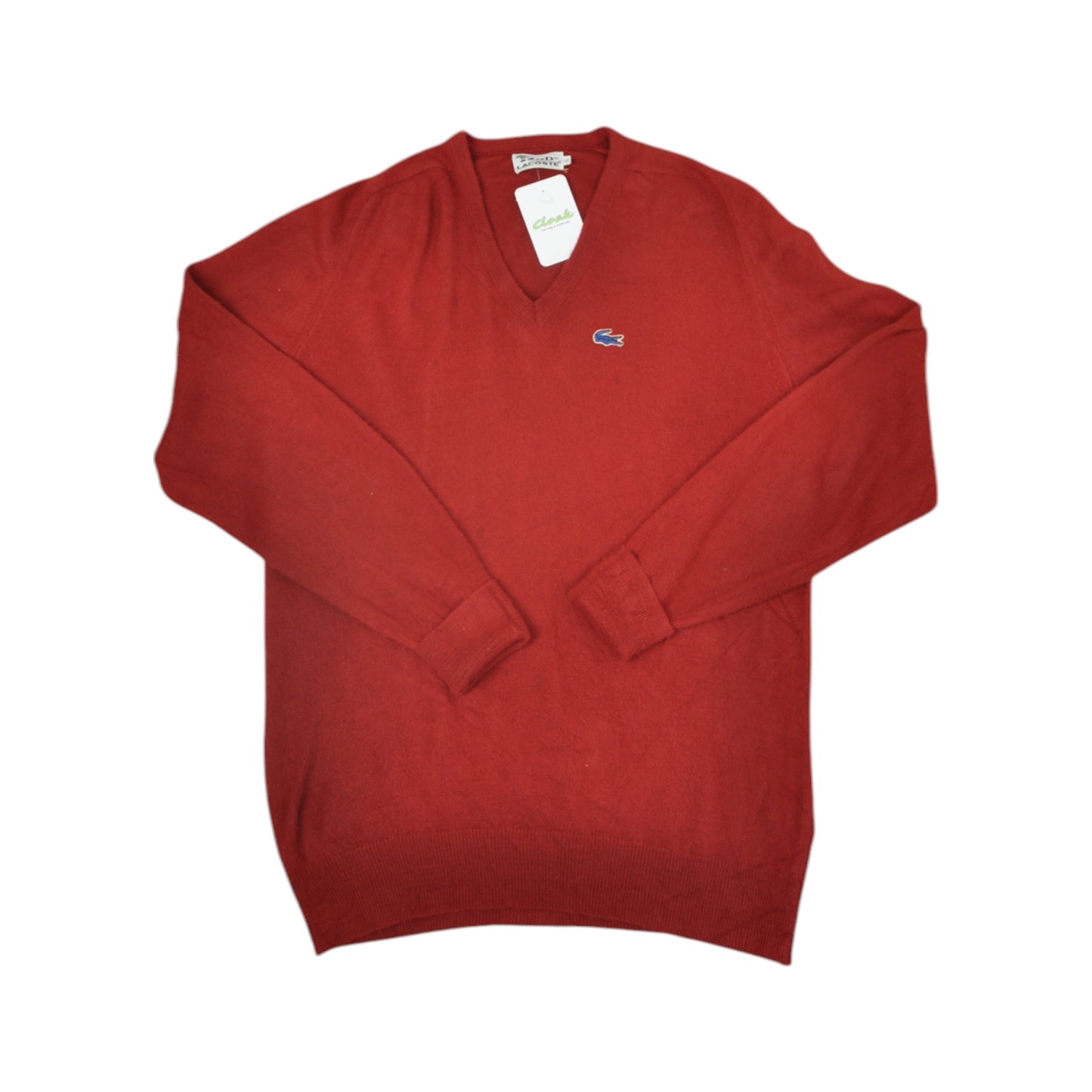 Vintage 90's Izod Lacoste Knitwear Sweatshirt Red Medium