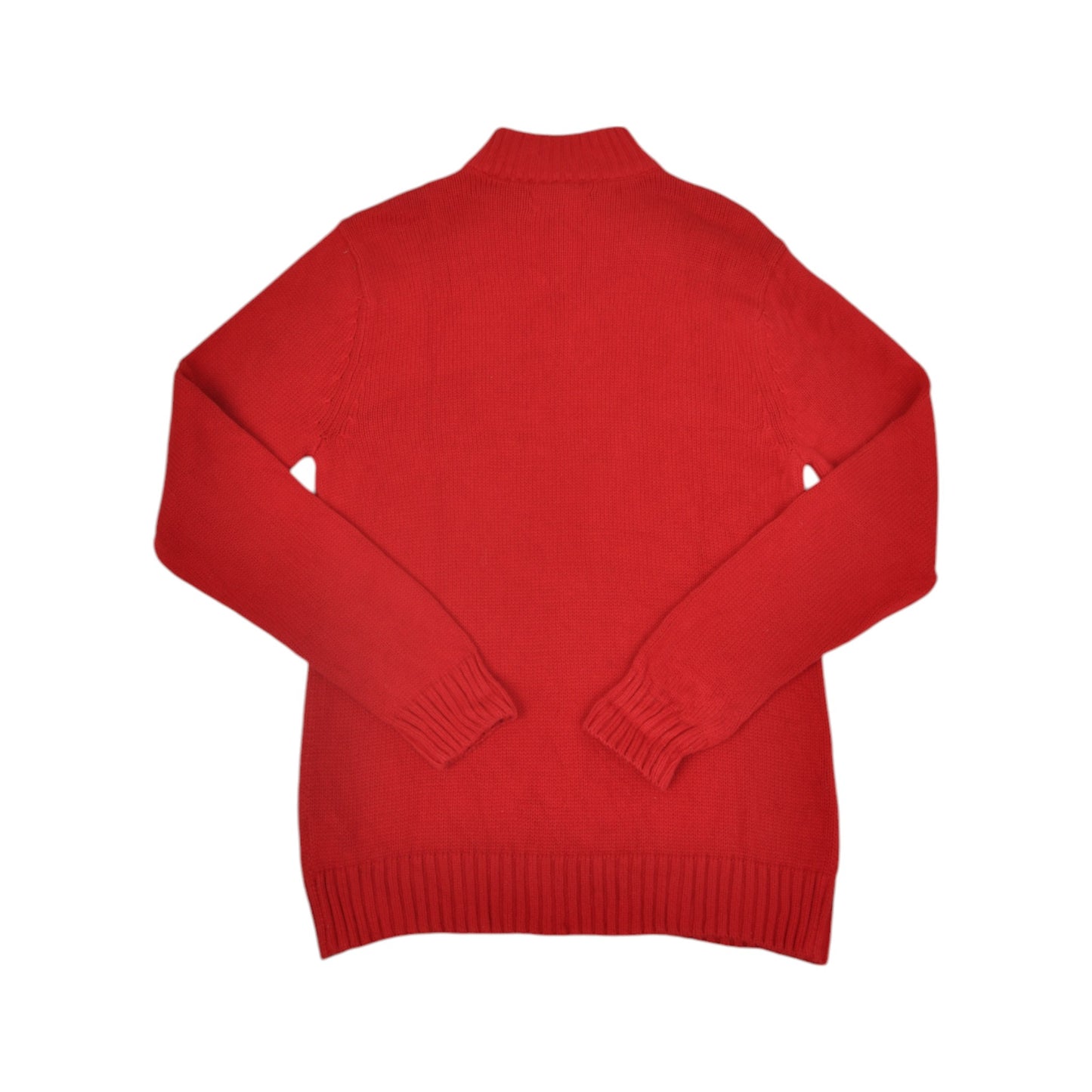 Vintage Chaps 1/4 Zip Knitwear Sweatshirt Red Medium