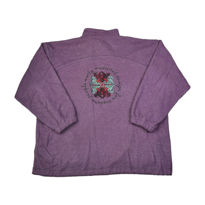 Vintage Fleece 1/4 Zip Block Colour Purple XL