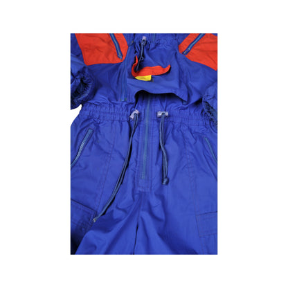 Vintage Ski Suit Block Colour Blue Ladies Medium