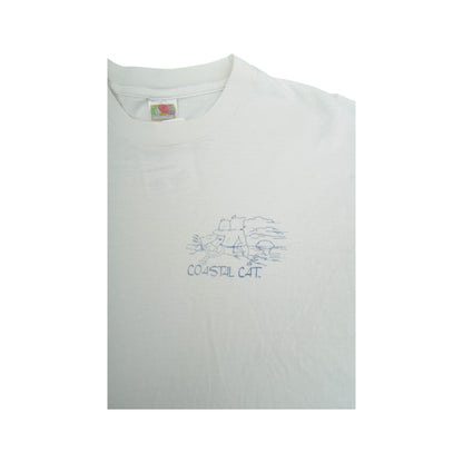 Vintage Coastal Cat T-Shirt White XL