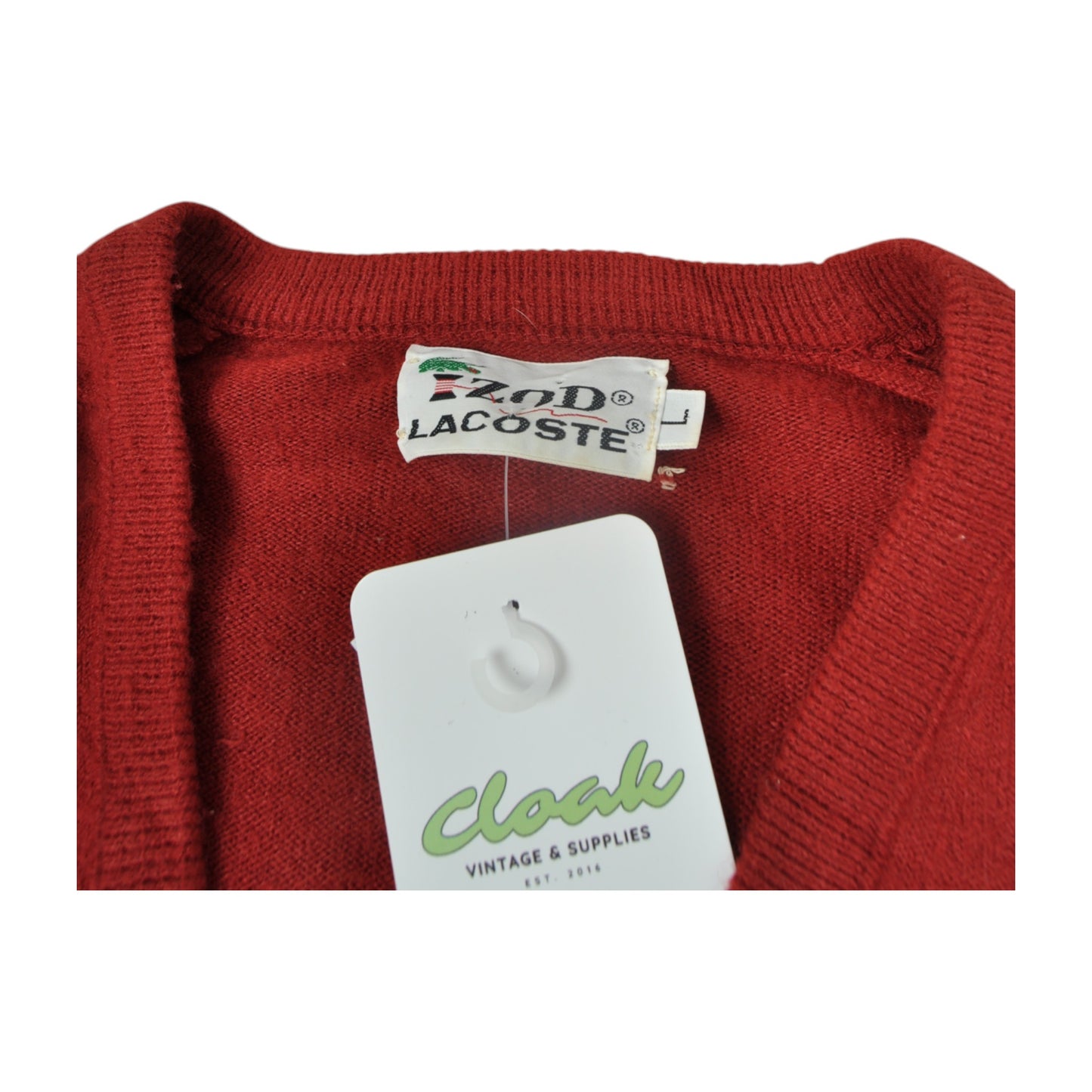 Vintage 90's Izod Lacoste Knitwear Sweatshirt Red Medium