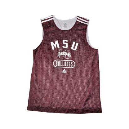 Vintage Adidas MSU Bulldogs Weste Jersey Burgund Medium