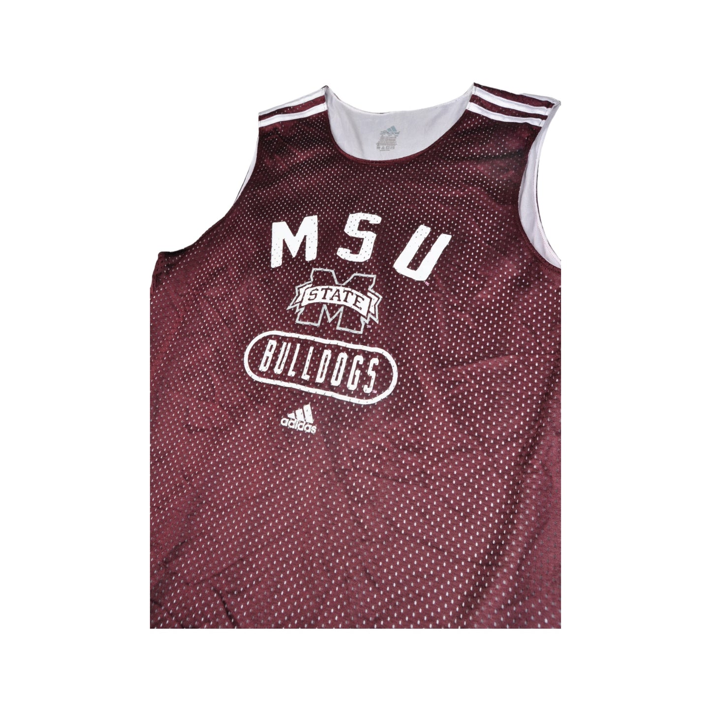 Vintage Adidas MSU Bulldogs Weste Jersey Burgund Medium