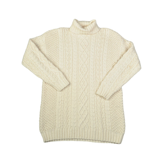 Vintage Knitwear High Neck Sweater Beige XS