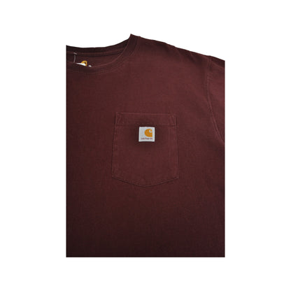 Vintage Carhartt Pocket T-Shirt Burgundy XXL