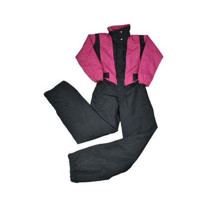 Vintage Ski Suit Block Colour Pink Ladies Small