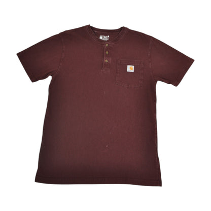 Vintage Carhartt Pocket T-Shirt Burgundy Small